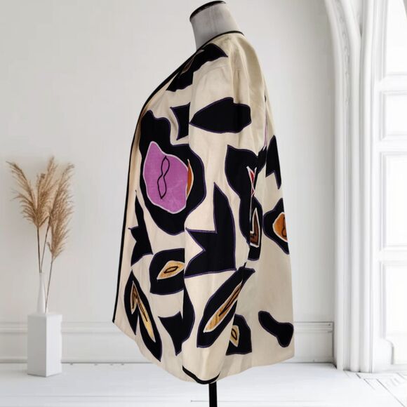 Victor Camarena Wearable Art Jacket Size S Abstract Appliques Boho Mexico - Picture 7 of 16